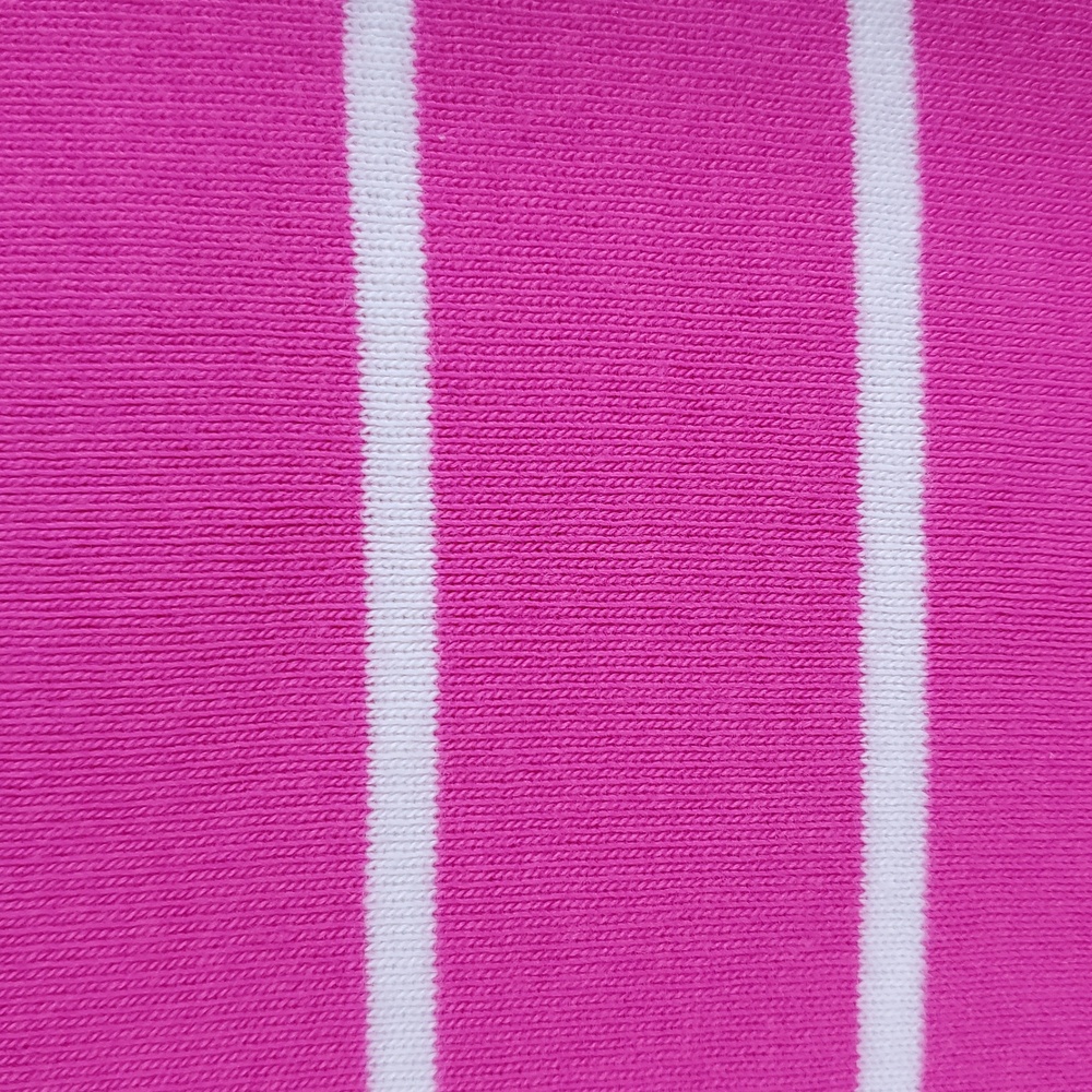 RALPH LAUREN SPORT Fushia White Striped Long Sleeve Cotton Shirt M - Picture 7 of 9